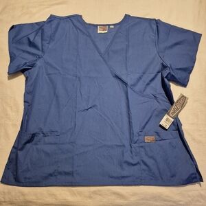 Landau Scrubzone women's size 3XL Royal Blue scrub top, uniform top nurse, NWT
